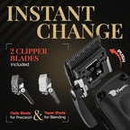 Fagaci Professional Hair Clippers for Men with Superior Precision, Brushless Motor Barber Clippers and Trimmers Set, 5X Longer Sharpness Hair Cutting Kit, Mens Haircut Cordless Clipper for Barber