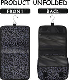 Travel Toiletry Bag for Women & Men Galaxy Leopard Skin Purple Hanging Cosmetic Organizer Portable Waterproof Makeup Case Make Up Bag with Compartments Travel Essentials for Bathroom Shower