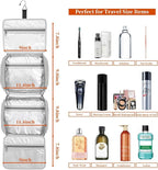 Bosidu Hanging Travel Toiletry Bag,Large Capacity Cosmetic Travel Toiletry Organizer for Women with 4 Compartments & 1 Sturdy Hook,Perfect for Travel/Daily Use/Christmas