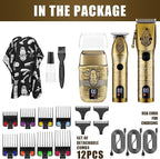 RESUXI Professional Hair Clippers for Men T-Blade Trimmer Electric Shavers Razor Set,Cordless Beard Trimmer for Men Barber Clippers for Hair Cutting Grooming Kit