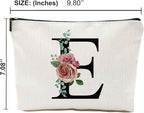 Initial A-Z Personalized Letter Makeup Bag, Monogrammed Bridesmaid Gifts/Presents Cosmetic Bag, Portable Stationery Storage Organizer Pouch, Friendship Love Travel Makeup Bags
