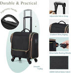 Stagiant Rolling Makeup Train Case, Professional Makeup Case, Travel Cosmetic Organizer Make Up Storage Bag for Makeup Artist, Hairstylist, Barbers, with 5 Toiletry Bags, Black