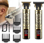 Hair Clippers for Mens Cordless Hair Trimmer T-Blade Trimmer Professional Haircut & Grooming Kit Rechargeable Edgers Clippers Hair Trimmer Shaver Cutting Kit with LCD Display (Led-Dragon)