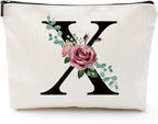 A-Z Personalized Makeup Bag, Monogrammed Bridesmaid Presents Cosmetic Bag, Portable Stationary Storage Organizer, Friendship Travel Makeup Bags