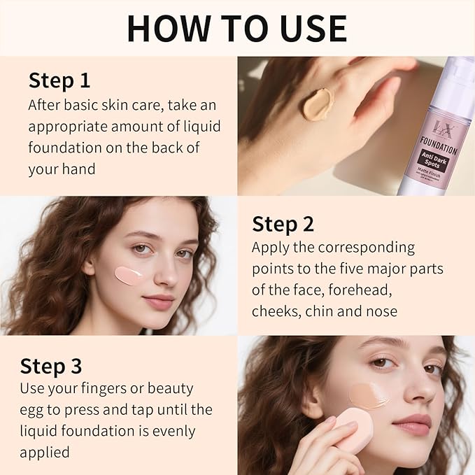Anti-Dark Spot Liquid Foundation - Collagen Serum Foundation Infused with 2% Niacinamide, High Coverage For A Smooth & Satin Finish, 403 Deep