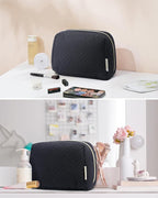 BAGSMART Small Makeup Bag, Travel Cosmetic Bag Make Up Pouch Small Travel Zipper Pouch,Water-resistant Toiletry Bag,Makeup Organizer Bag for Women, Black