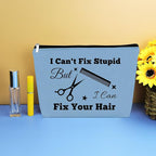 Hairdresser Gifts Hair Stylist Makeup Bag Hairstylist Present Cosmetic Bags Funny Hair Dresser Gift Christmas Graduation Birthday Present for Hairdresser Barber Salon Blue Cosmetic Pouch Makeup Case