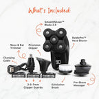 Groomie Cordless Bald Head Shavers for Men, BaldiePro Head Grooming Kit - Ergonomic & Waterproof Head Shavers for Bald Men - Electric Hair Shaver & Head Razor - Men's Rotary Shaver for Smooth Shave