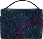 Makeup Train Case Art Arabesque Mandala Boho Ethnic Bohemian Korean Carrying Portable Zip Travel Cosmetic Brush Bag Organizer Large for Girls Women
