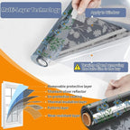 One Way Privacy Film, Window Tint for Home,Daytime Reflective, Anti UV Static Cling Sliding Door Coverings No Glue Garage Solar Paper (Silver -Daisy, 23.6 x 78.7 in)