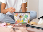 White Daisy Flowers Makeup Bag,Watercolor Botanical Flower Cosmetic Bag Best Gift Idea for Teen Girls Women,Birthday Christmas Gifts for Girls Women Daughter Sister