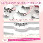 BEPHOLAN False Eyelashes With Tweezers- Ultra-thin False Lashes10 Pairs Eyelashes Pack Natural look Lash Strips Lightweight Lashes with Soft Clear Band(CCS122)