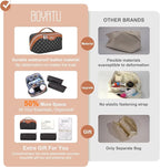 BOYATU Travel Makeup Bag Cosmetic Bags for Women: 3 Pcs Set Large Portable Make up Bag with Handle - Vegan Leather Toiletry Bags with Compartments - Makeup Organizer for Travel Essentials(A-4-Black)