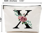 A-Z Personalized Makeup Bag, Monogrammed Bridesmaid Presents Cosmetic Bag, Portable Stationary Storage Organizer, Friendship Travel Makeup Bags