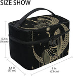 Makeup Train Case Sacral Night Girl On Moon Korean Carrying Portable Zip Travel Cosmetic Brush Bag Organizer Large for Girls Women