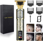 Hair Clippers for Men - Cordless T-Blade Trimmer - Professional Haircut & Grooming Kit - Rechargeable - LCD Display (Figure-01)