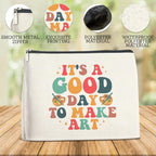 Makeup Bag Gifts for Artists Women, Art Lover Gift Thank You Gifts for Painter Teacher Girls Sister Friends It's A Good Day To Make Art Zipper Cosmetic Bag Travel Toiletry Pouch for Purse