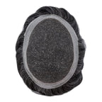 FACE MIRACLE Hair System for Men French Lace Mens Toupee Human Hair Replacement System Lace with PU Toupee for Men Male Hair Piece Wigs 8"X10" #1B40 1B# OFF BLACK WITH 40% SYNTHETIC GREY