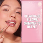 Revlon Super Lustrous Glimmer Gloss, Non-Sticky Lip Gloss, High-Shine Finish, Plant-Based Glitter, 002 Pink Prisma, 0.13 fl oz