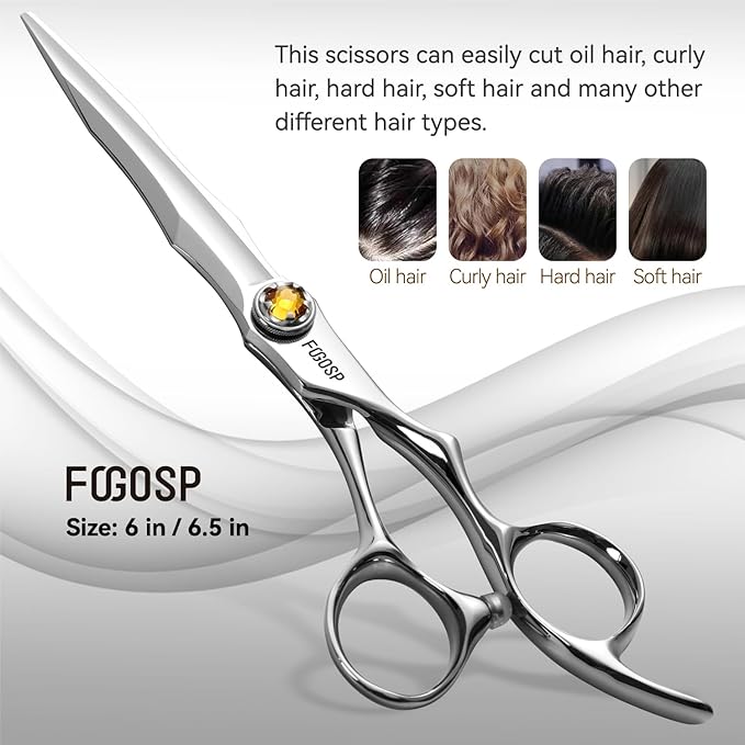 Professional Hair Scissors 6.5” Barber Scissors Japan VG10 Fine Cutting Blades Professional CNC Hair Shears Barber Scissor for Men and Women Haircut Shear Kit