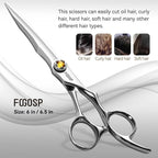 Professional Hair Scissors 6” Barber Scissors Japan VG10 Fine Cutting Blades Professional CNC Hair Shears Barber Scissor Set for Men and Women Haircut Shear Kit