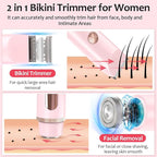Bikini Trimmer for Women,IPX7 Waterproof Rating for Wet and Dry Use,Rechargeable,Electric Razors for Women,2 in 1 Dual Blade,for Use on The Face, Underarms, Bikini Area and Legs. (Pink)