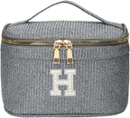 EURYNOME Makeup Bag with Custom Letter H, Water-Resistant Travel Organizer Pouch, (8.3x5.1x5.1 Inch) Cosmetic Case for Women