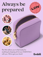Embla Makeup Bag Travel Cosmetics Pouch and Toiletry Bag, Nylon Zipper Pouch Purse, Cute Make Up Organizer Storage Tote for Women Girls, Waterproof Travel Skincare Case, Small Makeup Bags,Grape