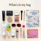 STARDW Aesthetic Floral Makeup Bag Cute Small Cosmetic Bags for Women Girls, Travel Toiletry Bag Large Capacity Zipper Makeup Pouch, Purse Organizer Pouches (Dandelion Blue)