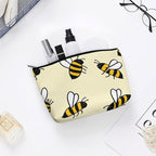 Personality Fashion Zipper Cosmetic Case, Portable Makeup Case, Toiletry Bag, Cute Bee Pattern Travel Cosmetic Toiletry Bag