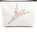 fkovcdy Ballet Makeup Bag Ballerina Ballet Dance Bag Dancer Gifts for Teens Girls Ballet Lovers Dance Teacher Student Ballet Recital Gift Toiletry Bag Zipper Pouch for Women Friends Birthday