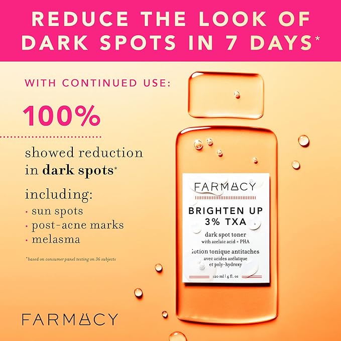 Farmacy TXA Toner and Vitamin C Serum Bundle - Brightening Toner for Face & Waterless Vitamin C Face Serum