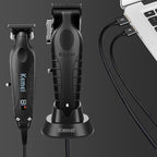 KEMEI Hair Clippers for Men, Professional Clipper and Trimmers Set, Cordless Zero Gap Trimmer for Men with LED Display, 11 Guide Combs