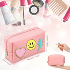 Sanwuta 9 Pcs Makeup Bags Bulk PU Double Zippers Cosmetic Bag Makeup Toiletry Christmas Small Pouch Portable Travel Organizers Case for Women Bridesmaid Party End of The Year(Pink, Blue, Purple)