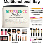 Difference Maker Gifts Makeup Bag Leaving Retirement New Job Going Away Gifts, Thank You Gifts Difference Maker Definition Cosmetic Bag Zipper Makeup Pouch