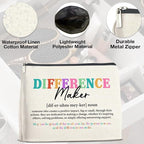 Difference Maker Gifts Makeup Bag Leaving Retirement New Job Going Away Gifts, Thank You Gifts Difference Maker Definition Cosmetic Bag Zipper Makeup Pouch