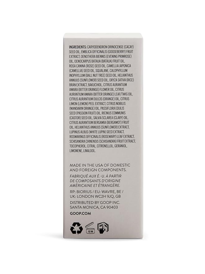 goop Beauty Nutrient Face Oil | Anti Aging Moisturizer for Smooth Skin Texture & Wrinkles | Bakuchiol, Cacay, & Organic Amla | 1 fl oz