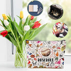2pcs Baseball Gifts Makeup Bag, Baseballs Coach Cosmetic Bag Christmas Birthday Gifts for Women Female Coach Girls Sister BFF, Baseball Stuff Travel Toiletry Bags