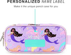 mibasies Girls Pencil Case for Kids, Multi-Slot Pencil Pouch, Mermaid Purple