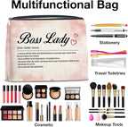 Boss Lady Makeup Bag - Appreciation Gift for Women Leader Mentor - Definition Zipper Pouch