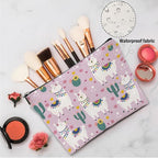 Llama Gifts, 2 Pcs Alpaca Makeup Bag, Cute Animal Cosmetic Bag Travel Pouch, Alpaca Llama Lovers Gift for Women Girls Daughter Sisters Best Friends Farm Animals Graduation Birthday