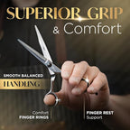 Fagaci Hair Cutting Scissors Set 6" Razor-Sharp, Professional Hair Scissors with Precise Cut and No Snag, Thinning Shears for Haircutting, Lasting Sharpness and Durable Steel Haircut Barber Shears