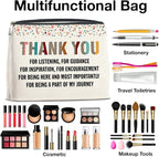 Thank You Gifts for Women Makeup Bag, Appreciation Gifts for Boss Coworkers Teacher Friends, Thank You for Being Part of My Journey Cosmetic Bag Zipper Makeup Pouch