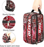 Personalized Makeup Bag with Name, Travel Cosmetic Bag for Women, Friends, Mother's Day, Bridesmaid, Bride, Wedding, Graduation, Red Galaxy Universe