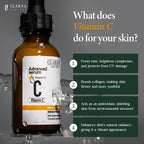 CLARA'S NEW YORK | Vitamin C Facial Serum | with Hyaluronic Acid, Ascorbic Acid, Niacinamide, Probiotics | Reduce Dark Spot, Acne, Scars |Brightening, Antioxidant, Minimize pores |30ml | Made In USA