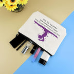 3 Pcs Gymnastics Lover Gifts for Women Girls Gymnast Makeup Bag Inspirational Gift for Gymnast Cosmetic Bag Gymnastic Coach Gifts Graduation Christmas Birthday Gift for Gymnastics Lover Sister Friends