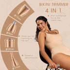 Hair Clippers & Bikini Trimmer for Women - Waterproof Electric Clippers and 4 in 1 Bikini Trimmer Set, Deluxe Hair Trimmer, Wet/Dry Body Shaver for Nose Eyebrows Beard Pubic Hair, Mauve