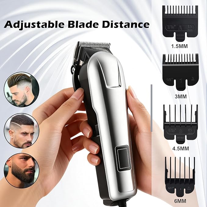 Hair Clippers for Men Cordless Clippers for Hair Cutting Rechargeable Beard Hair Trimmer LED Display Stocking Stuffers for Men