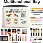 Horse Gifts Makeup Bag, Funny Horse Gifts for Women Horse Lovers Cowgirl, Thing I Do in My Spare Time Horse Zipper Makeup Pouch