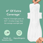 Rael Pads for Women, Organic Cotton Cover - Period Pads with Wings, Feminine Care, Sanitary Napkins, Ultimate Absorbency, Unscented, Ultra Thin (Extra Long Overnight, 24 Count)